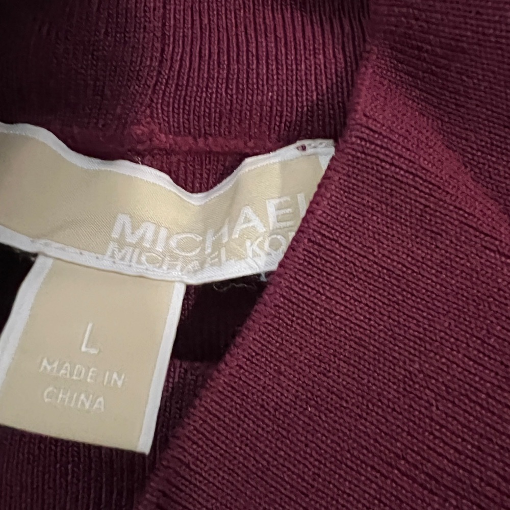 Michael Michael Kors Red Burgundy Sleeveless Mock Turtleneck Cutout Top‎ - Picture 8 of 10